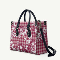 Hibiscus Pakala Royal Magenta Leather Bag Tropical Floral Stylized LT01 Magenta - Polynesian Pride