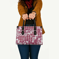 Hibiscus Pakala Royal Magenta Leather Bag Tropical Floral Stylized LT01 - Polynesian Pride