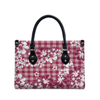 Hibiscus Pakala Royal Magenta Leather Bag Tropical Floral Stylized LT01 - Polynesian Pride