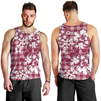 Hibiscus Pakala Royal Magenta Men Tank Top Tropical Floral Stylized - Polynesian Pride