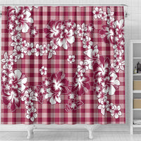 Hibiscus Pakala Royal Magenta Shower Curtain Tropical Floral Stylized - Polynesian Pride