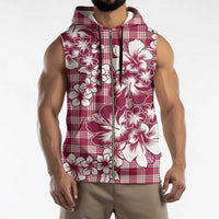 Hibiscus Pakala Royal Magenta Sleeveless Zip Hoodie Tropical Floral Stylized LT01 - Polynesian Pride