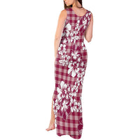 Hibiscus Pakala Royal Magenta Tank Maxi Dress Tropical Floral Stylized - Polynesian Pride