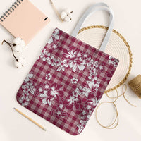 Hibiscus Pakala Royal Magenta Tote Bag Tropical Floral Stylized LT01 White Strap One Size Magenta - Polynesian Pride