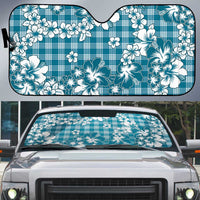 Hibiscus Pakala Ocean Depths Blue Auto Sun Shade Tropical Floral Stylized LT01 Blue - Polynesian Pride