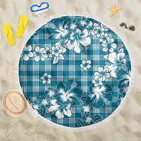 Hibiscus Pakala Ocean Depths Blue Beach Blanket Tropical Floral Stylized - Polynesian Pride