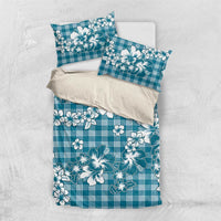 Hibiscus Pakala Ocean Depths Blue Bedding Set Tropical Floral Stylized - Polynesian Pride