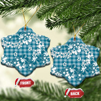 Hibiscus Pakala Ocean Depths Blue Ceramic Ornament Tropical Floral Stylized - Polynesian Pride