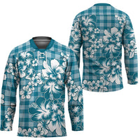 Hibiscus Pakala Ocean Depths Blue Hockey Jersey Tropical Floral Stylized LT01 - Polynesian Pride