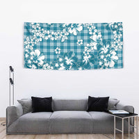 Hibiscus Pakala Ocean Depths Blue Tapestry Tropical Floral Stylized - Polynesian Pride