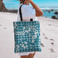 Hibiscus Pakala Ocean Depths Blue Tote Bag Tropical Floral Stylized LT01 - Polynesian Pride