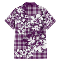 Hibiscus Pakala Sweetie Purple Family Matching Off Shoulder Maxi Dress and Hawaiian Shirt Tropical Floral Stylized - Polynesian Pride