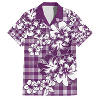 Hibiscus Pakala Sweetie Purple Family Matching Puletasi and Hawaiian Shirt Tropical Floral Stylized - Polynesian Pride