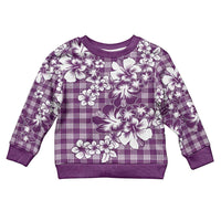 Hibiscus Pakala Sweetie Purple Kid Ugly Christmas Sweater Tropical Floral Stylized - Polynesian Pride