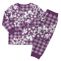 Hibiscus Pakala Sweetie Purple Christmas Pajama Set Tropical Floral Stylized - Polynesian Pride