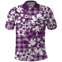 Hibiscus Pakala Sweetie Purple Polo Shirt Tropical Floral Stylized - Polynesian Pride