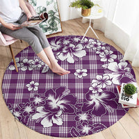 Hibiscus Pakala Sweetie Purple Round Carpet Tropical Floral Stylized - Polynesian Pride