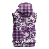 Hibiscus Pakala Sweetie Purple Sleeveless Hoodie Tropical Floral Stylized - Polynesian Pride