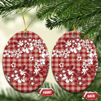 Hibiscus Pakala Fantasy Red Ceramic Ornament Tropical Floral Stylized - Polynesian Pride