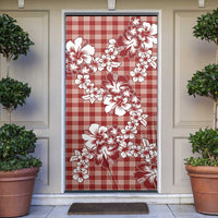 Hibiscus Pakala Fantasy Red Door Cover Tropical Floral Stylized LT01 Red - Polynesian Pride