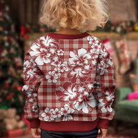 Hibiscus Pakala Fantasy Red Kid Ugly Christmas Sweater Tropical Floral Stylized - Polynesian Pride