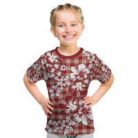 Hibiscus Pakala Fantasy Red Kid T Shirt Tropical Floral Stylized - Polynesian Pride