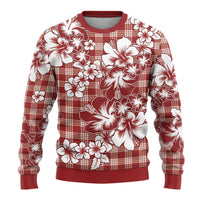 Hibiscus Pakala Fantasy Red Ugly Christmas Sweater Tropical Floral Stylized - Polynesian Pride