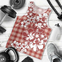 Hibiscus Pakala Fantasy Red Men Tank Top Tropical Floral Stylized - Polynesian Pride