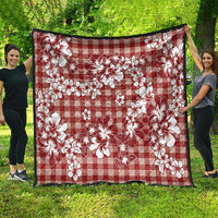 Hibiscus Pakala Fantasy Red Quilt Tropical Floral Stylized - Polynesian Pride