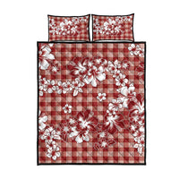 Hibiscus Pakala Fantasy Red Quilt Bed Set Tropical Floral Stylized - Polynesian Pride