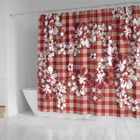 Hibiscus Pakala Fantasy Red Shower Curtain Tropical Floral Stylized - Polynesian Pride