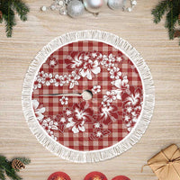 Hibiscus Pakala Fantasy Red Tree Skirt Tropical Floral Stylized - Polynesian Pride