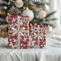 Hibiscus Pakala Fantasy Red Wrapping Paper Tropical Floral Stylized - Polynesian Pride