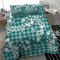 Hibiscus Pakala Aqua Teal Bedding Set Tropical Floral Stylized - Polynesian Pride