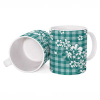 Hibiscus Pakala Aqua Teal Ceramic Mug Tropical Floral Stylized LT01 - Polynesian Pride