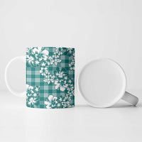 Hibiscus Pakala Aqua Teal Ceramic Mug Tropical Floral Stylized LT01 - Polynesian Pride