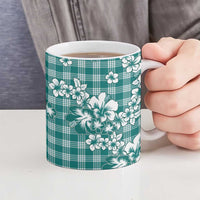 Hibiscus Pakala Aqua Teal Ceramic Mug Tropical Floral Stylized LT01 - Polynesian Pride