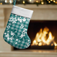 Hibiscus Pakala Aqua Teal Christmas Stocking Tropical Floral Stylized - Polynesian Pride