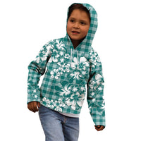 Hibiscus Pakala Aqua Teal Kid Hoodie Tropical Floral Stylized LT01 - Polynesian Pride