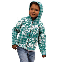 Hibiscus Pakala Aqua Teal Kid Hoodie Tropical Floral Stylized LT01 - Polynesian Pride