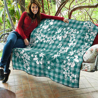 Hibiscus Pakala Aqua Teal Quilt Tropical Floral Stylized - Polynesian Pride