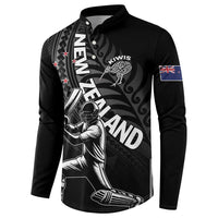 Custom New Zealand Cricket Button Sweatshirt Maori Kiwi Black Fern LT01 - Polynesian Pride