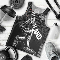 Custom New Zealand Cricket Men Tank Top Maori Kiwi Black Fern