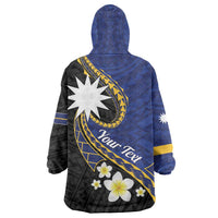 Personalised Nauru Wearable Blanket Hoodie Naoero Proud Plumeria
