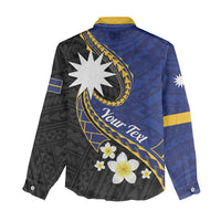 Personalised Nauru Women Casual Shirt Naoero Proud Plumeria