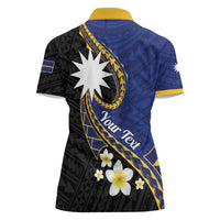 Personalised Nauru Women Polo Shirt Naoero Proud Plumeria