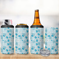 Hawaii Anthurium Tiare Pikake Lei 4 in 1 Can Cooler Tumbler UliUli Lauhala Art Pattern LT01 - Polynesian Pride
