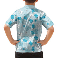 Hawaii Anthurium Tiare Pikake Lei Family Matching Puletasi and Hawaiian Shirt UliUli Lauhala Art Pattern LT01 - Polynesian Pride