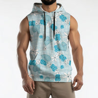 Hawaii Anthurium Tiare Pikake Lei Sleeveless Hoodie UliUli Lauhala Art Pattern LT01 - Polynesian Pride