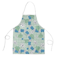 Hawaii Anthurium Tiare Pikake Lei Apron Omaomao Lauhala Art Pattern LT01 Green - Polynesian Pride
